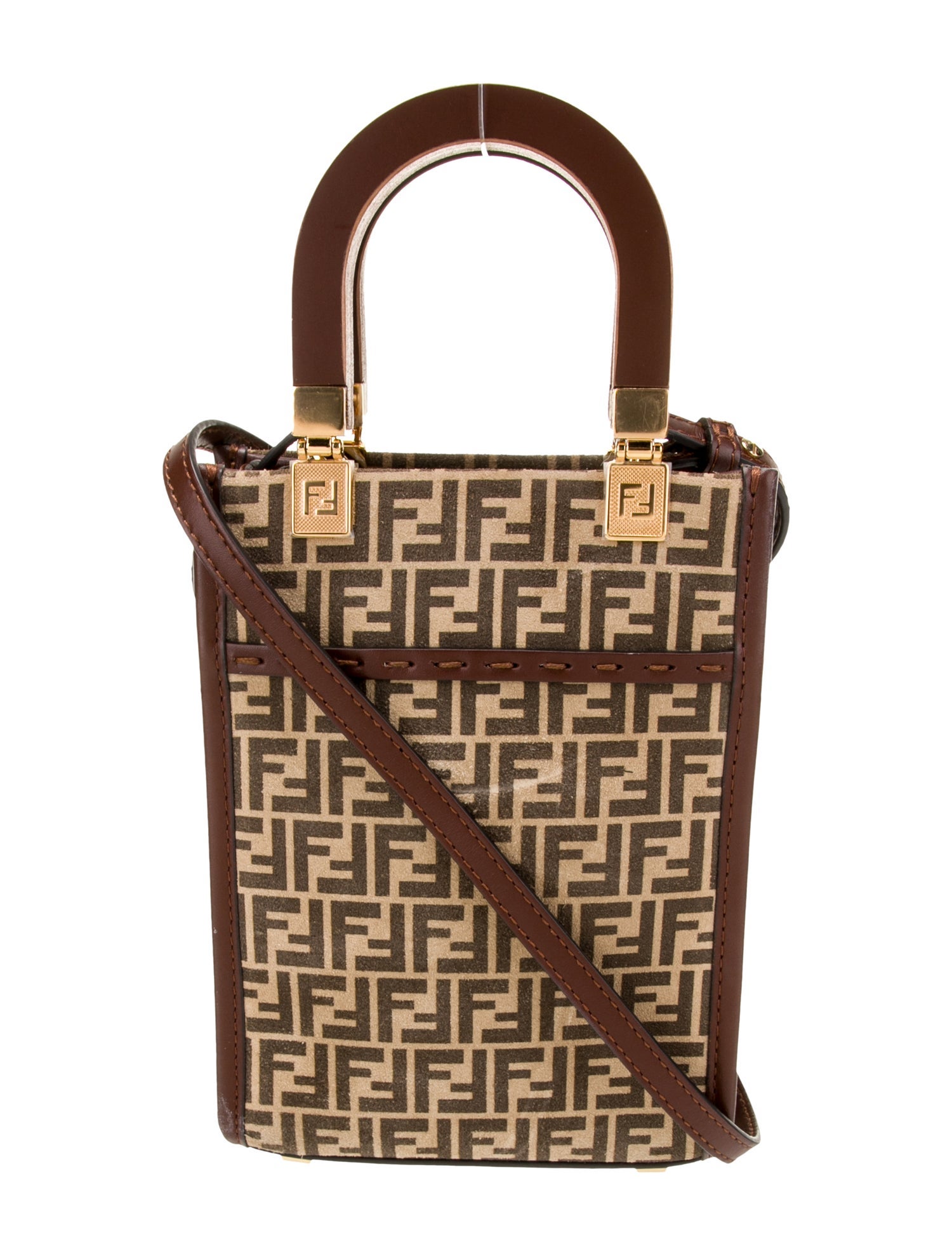 Fendi Zucchino FF Sunshine Shopper Tote Mini 2021